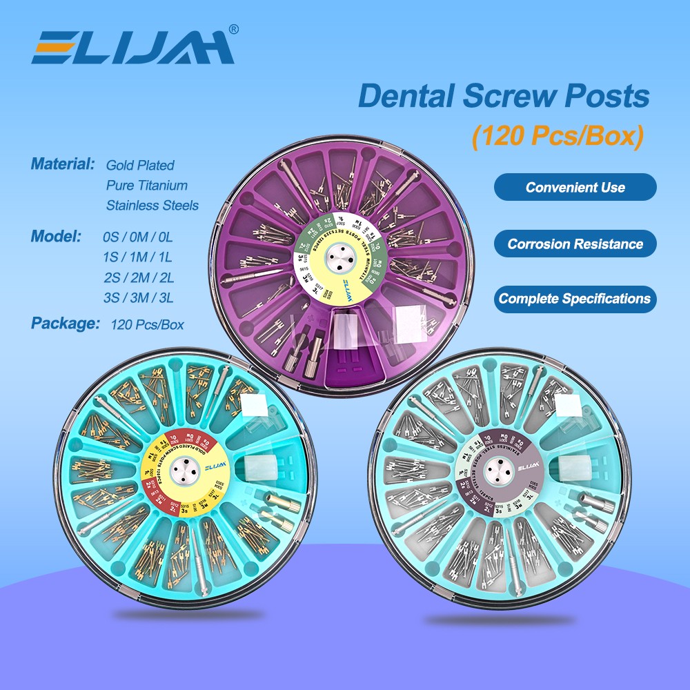 120PCS/Box Dental Screw Post Dental Golden Plated Screw Post TITANIUM Screw Post