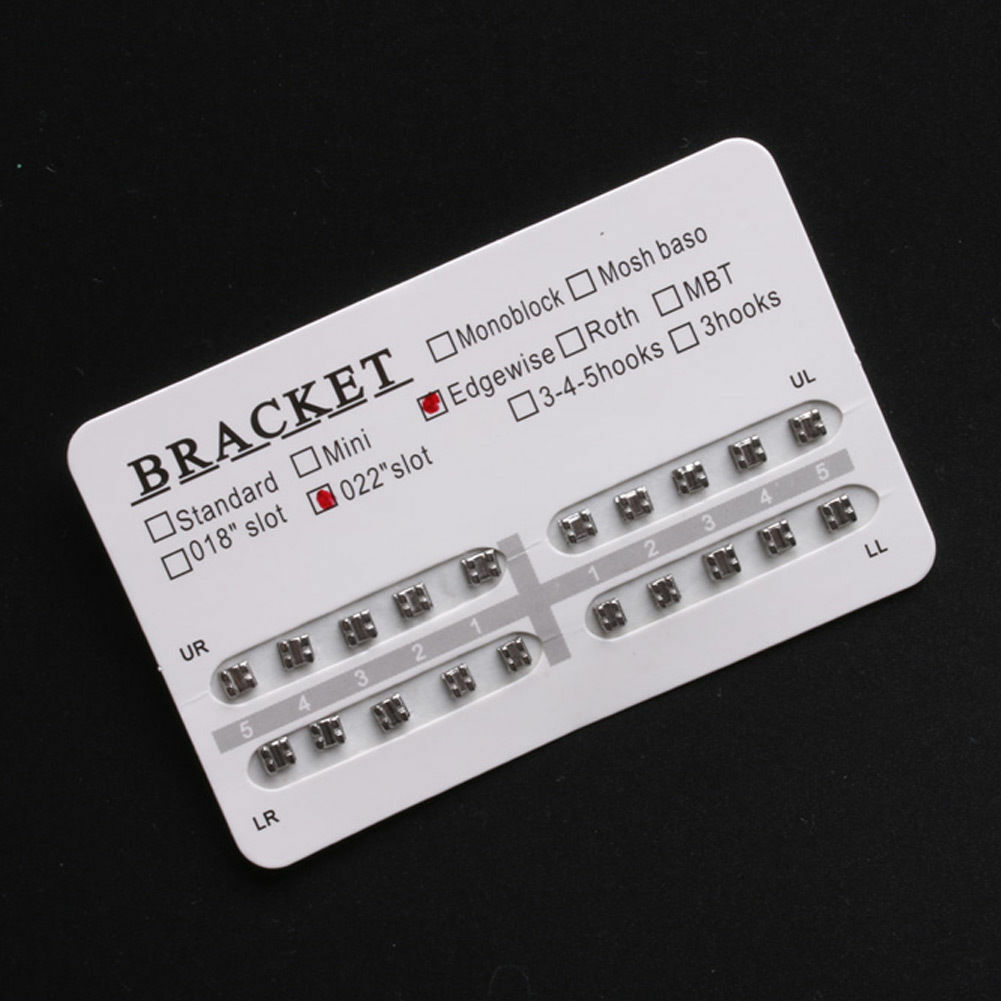 20Pcs/Set Dental Ortho Edgewise Metal Bracket 018/022 No/3/345 Hooks Monoblock