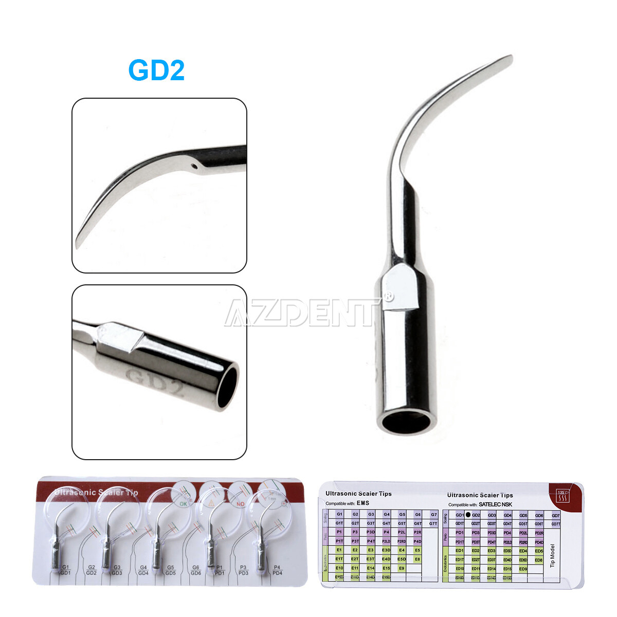 5Pcs Dental Ultrasonic Scaler Scaling Endo Perio Tips Fit For SATELEC/DTE/NSK