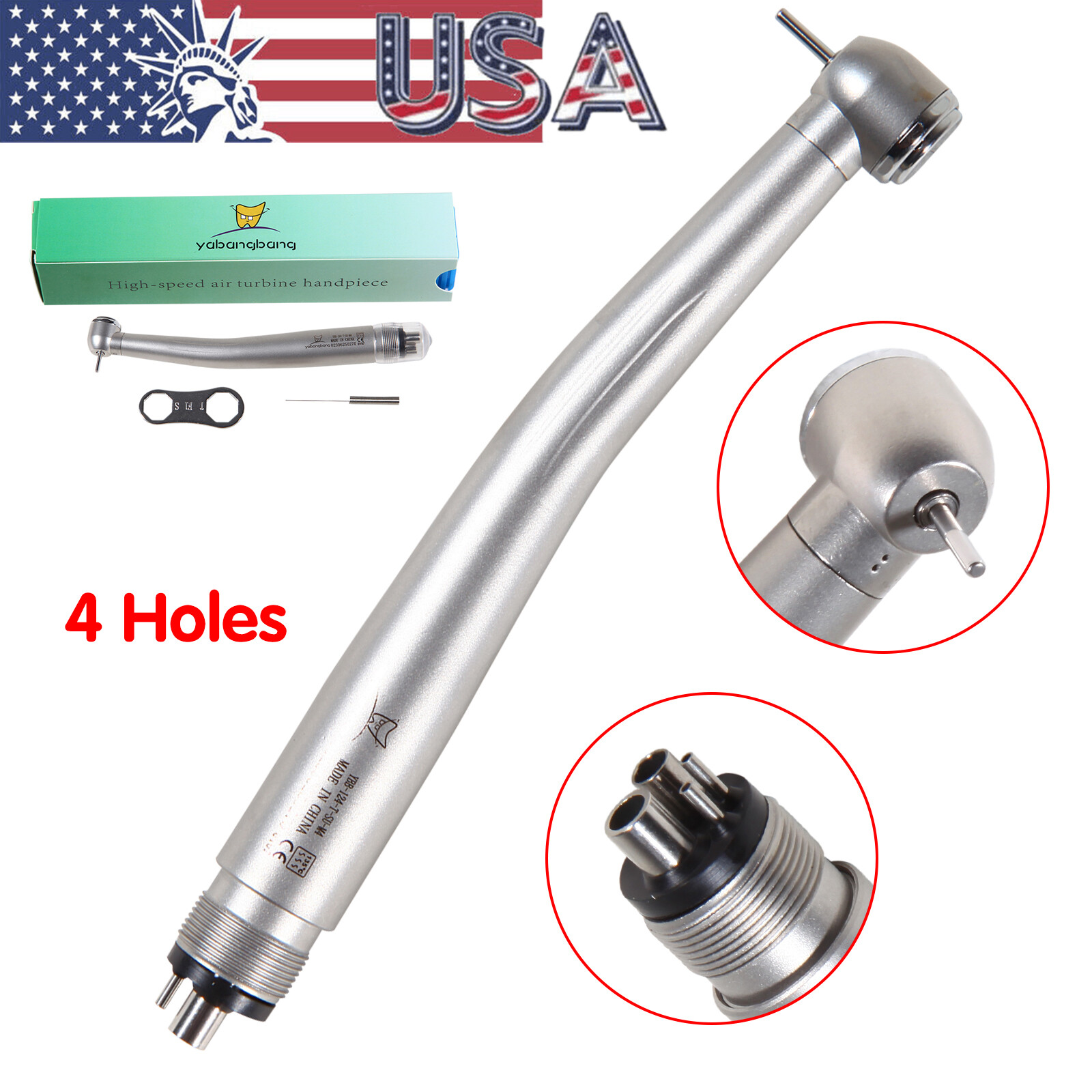 NSK Style Dental High Speed Handpiece Push Button 4 Hole hand piece YDA4 FDA