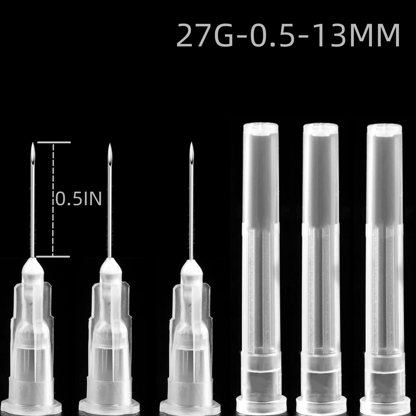 100 Pack 27 Gauge Needle 1/2 Inch, Lab Supplies Dispensing 27gauge 1 inch