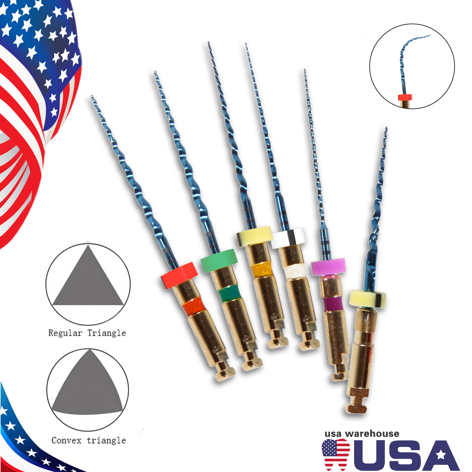 6X Endo Rotary files X-Pro Gold Taper Root Canal endodontic files 21MM
