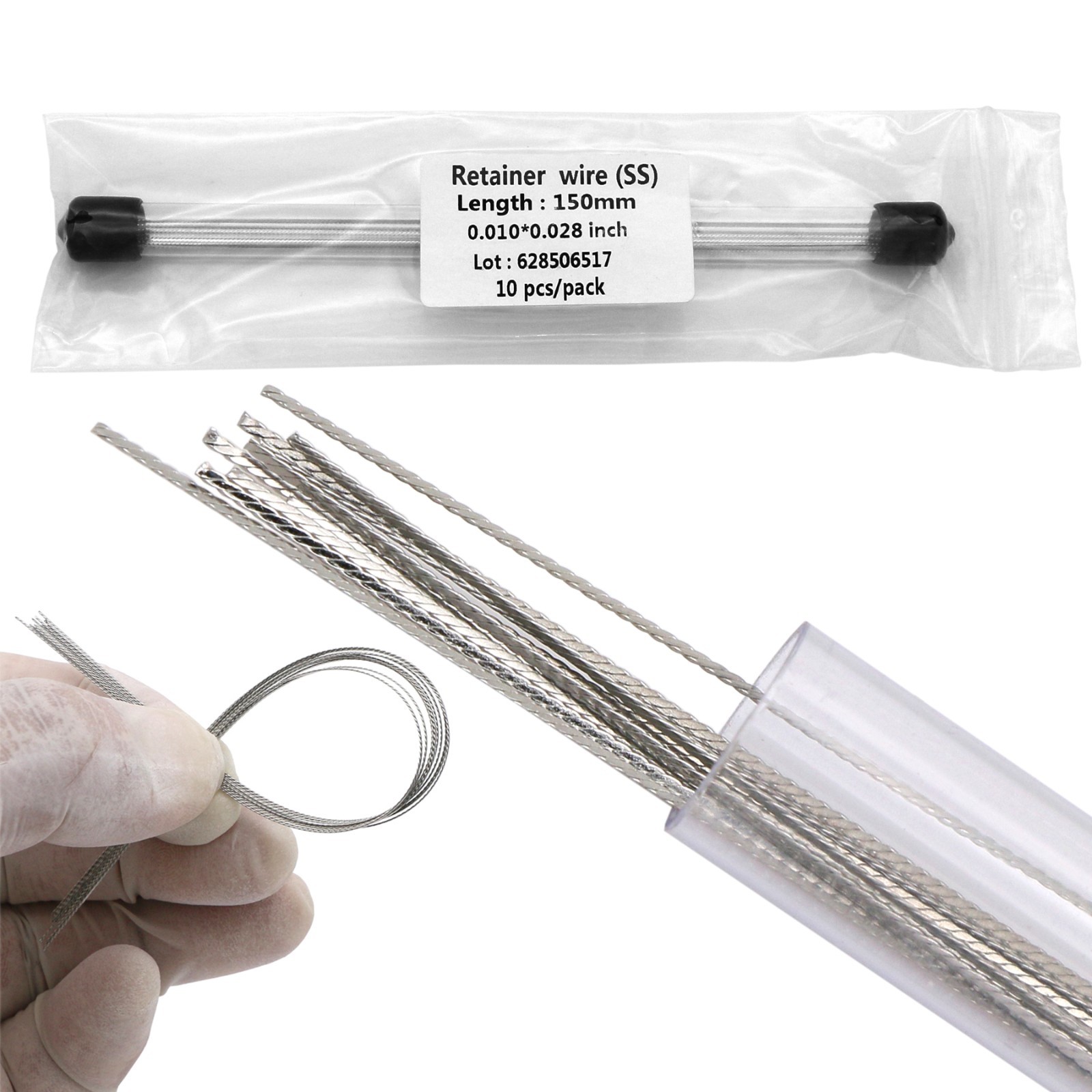 US Dental Ortho Lingual Retainer Wire Flat Strand Stainless Steel 10 Pcs/Pack