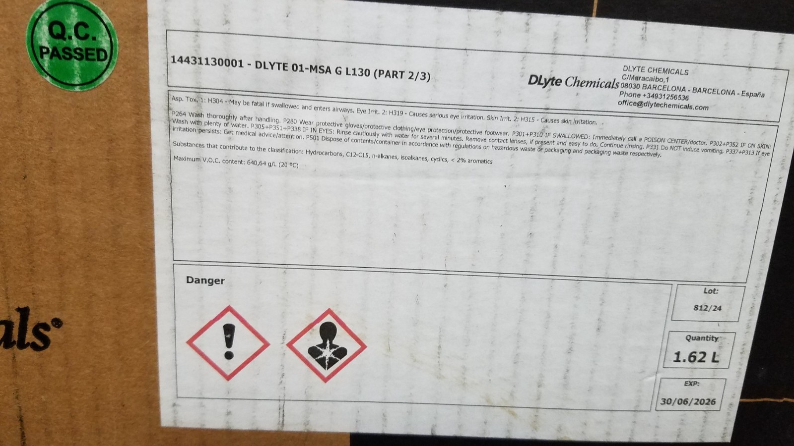 DLyte Chemicals-DLYTE 01-MSA G L130 For Desktop (14431130001)
