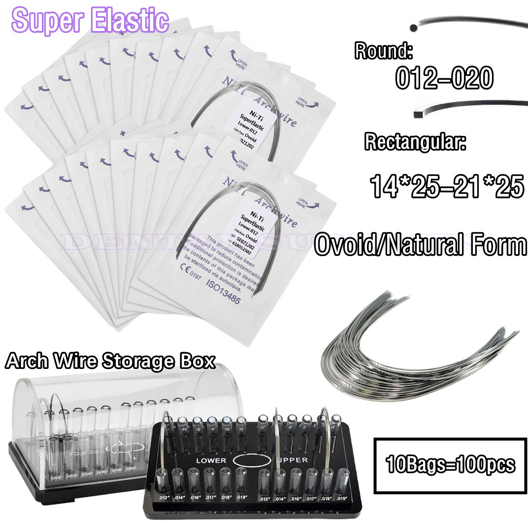 Dental Ortho Super Elastic Niti Arch Wires Round Rectangular Ovoid/Natural Form