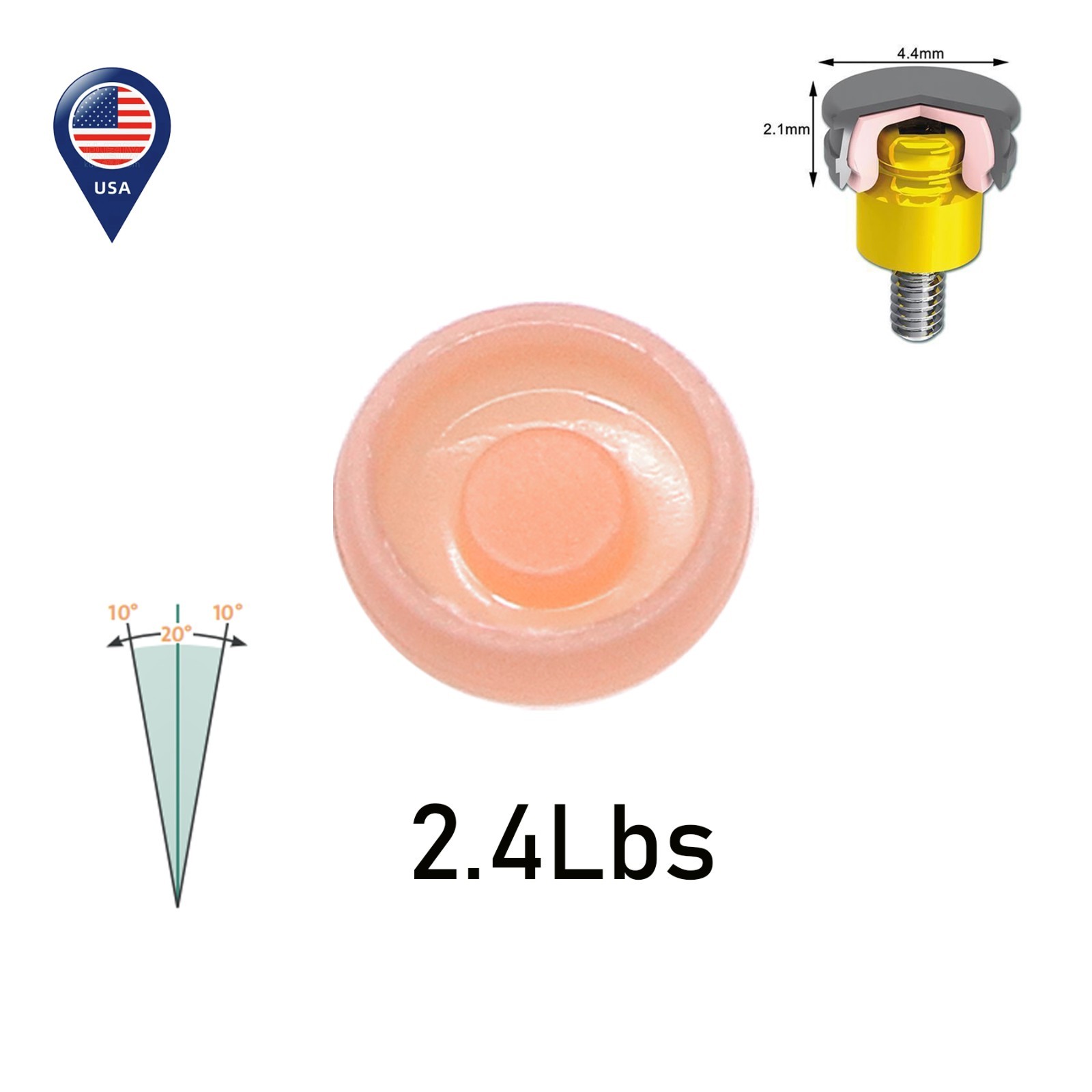 US 4Pcs Dental Overdenture Retention Caps For Locator Abutment Implant Inserts