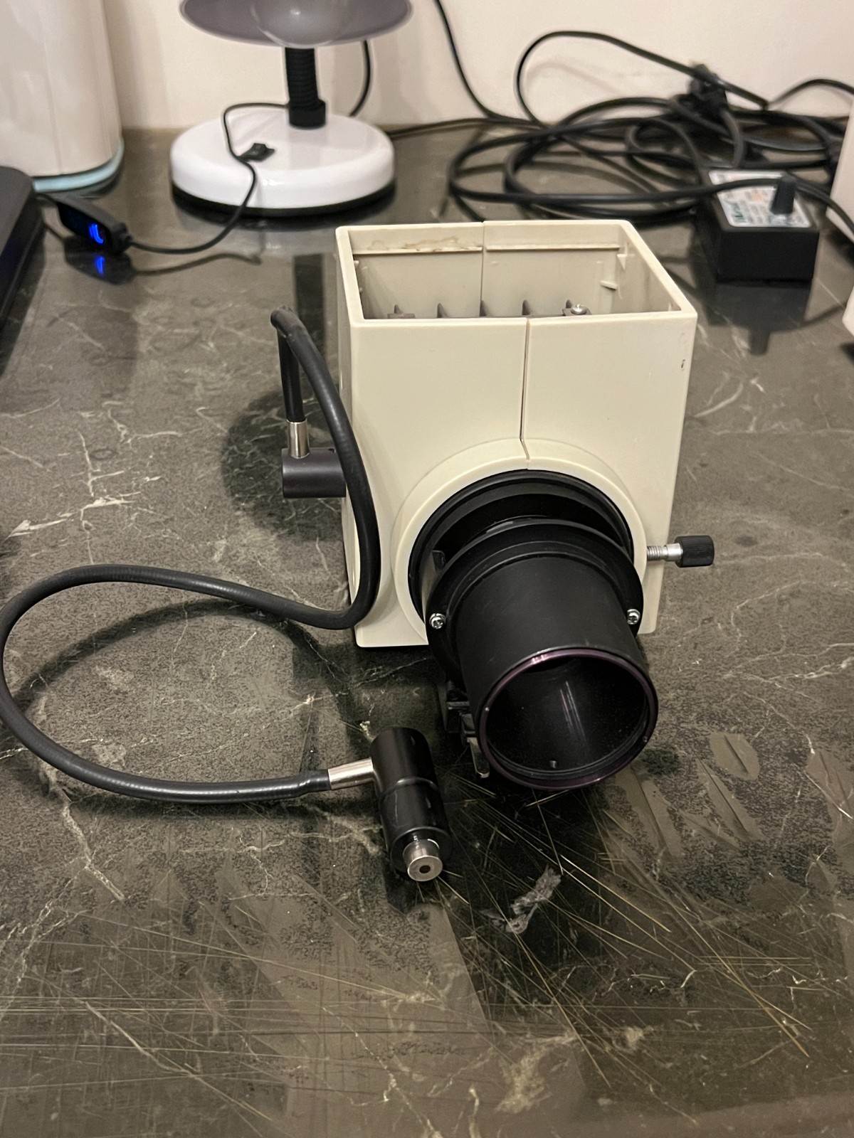 Olympus BH2 BHS Microscope Lamp Housing w/ Light Guide – 12V 100W – For Parts