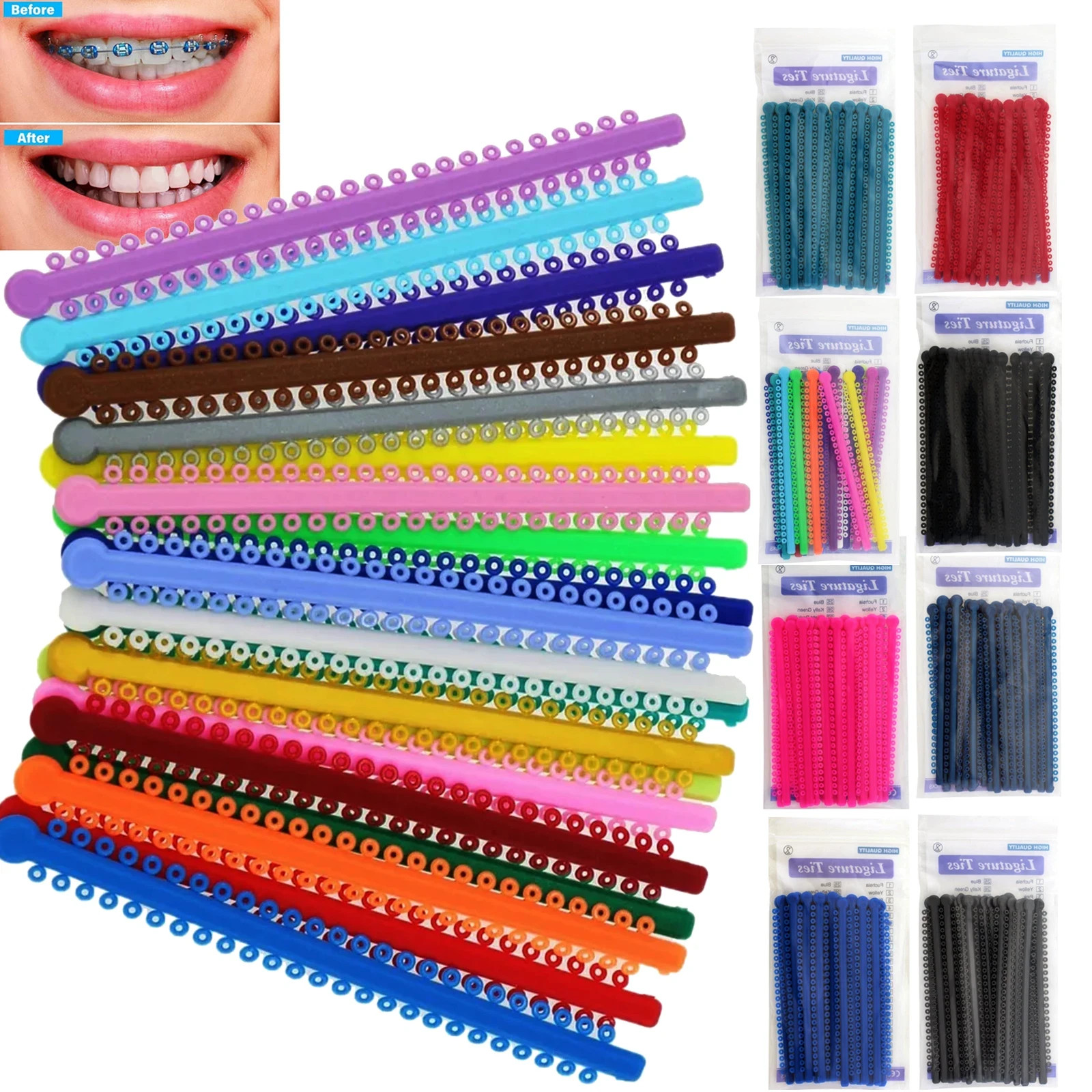 1000pcs Dental Orthodontic Elastic Ligature Tie Ligadura Ortodoncia Rubber Brace