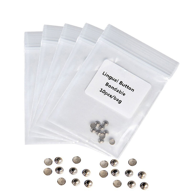 1bag AZDENT Botones linguales adhesivos de ortodoncia dental Base redonda