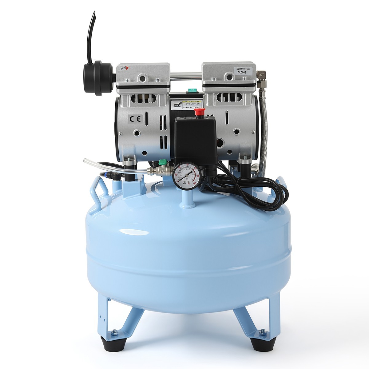 24L Portable Dental Air Compressor Oil Free Silent Air Pump 600W 118 L/min