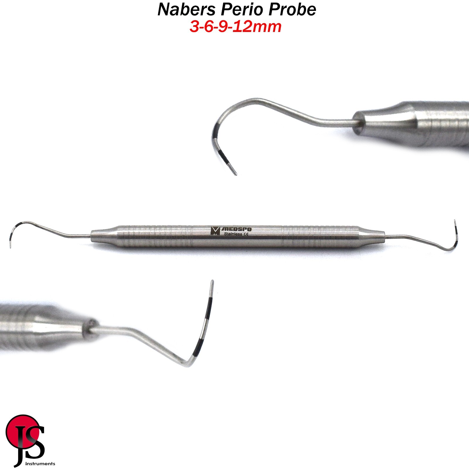 Dental Perio Probe Nabers 2N Furcation Color Coded Periodontal Instruments