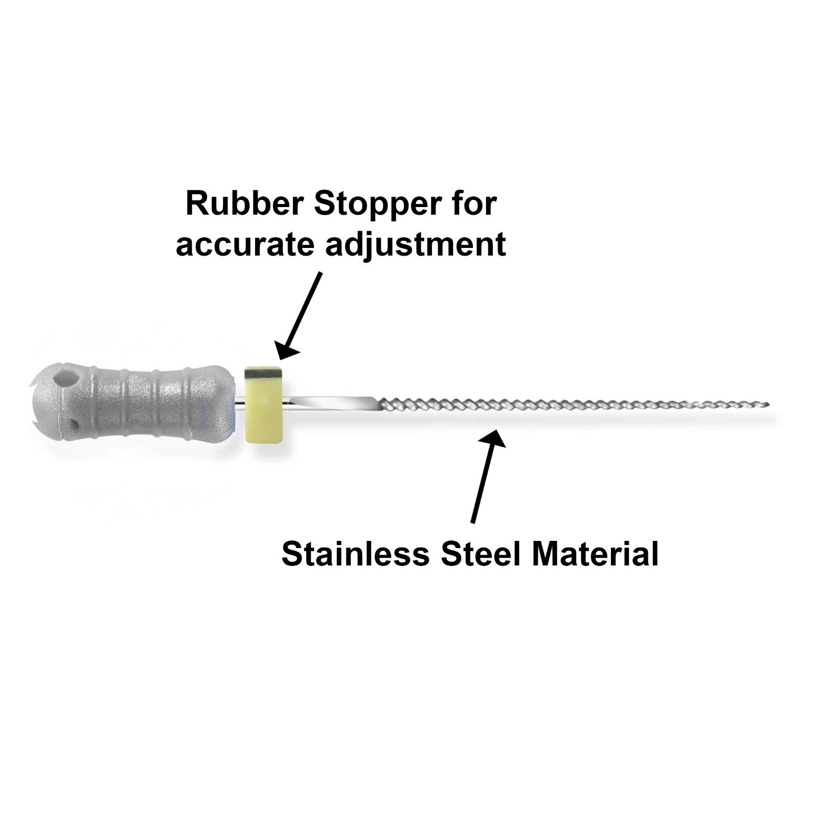 Sky Choice K-Files – 31 mm Length, Size 08 Gray with Rubber Stopper 6/Pkg