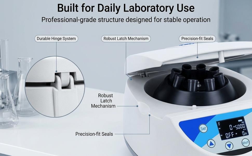 500-5000RPM Digital Bench-top Lab Centrifuge 8x15mL Test Tubes w/Viewable Window