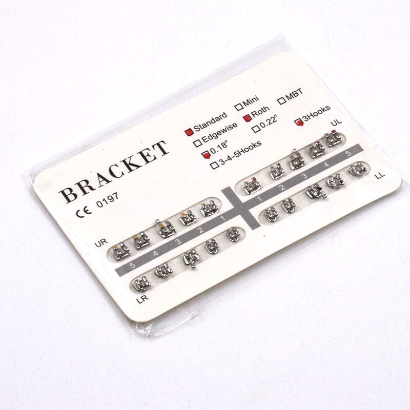 Dental Orthodontic Metal Brackets Braces .022 Hooks 345 Mini/Standard MBT/Roth