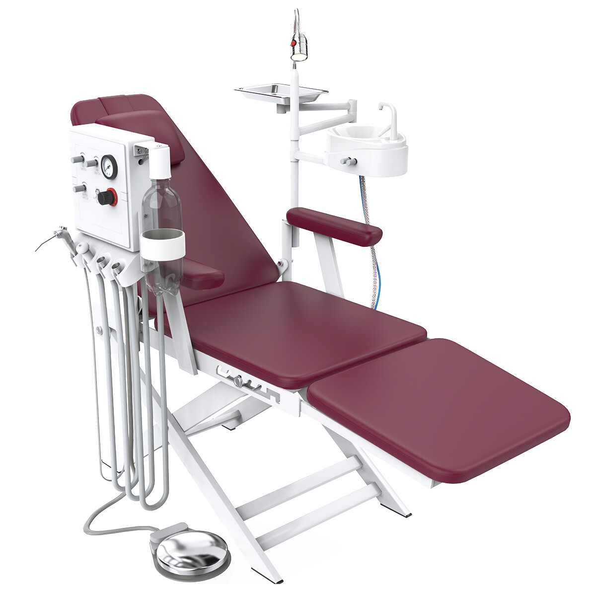 Dental Portable Delivery Unit System Air Compressor 4Holes Mobile Cart /Chair
