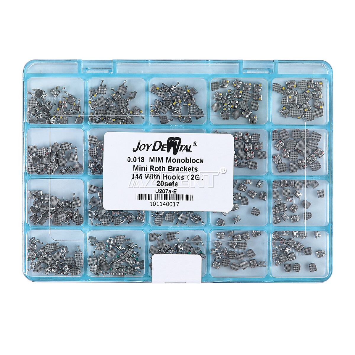 AZDENT Dental Orthodontic MIM Monoblock Brackets Brace Mini MBT/Roth Hooks 345