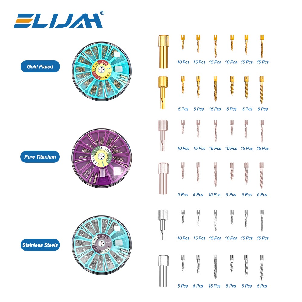 Dental Screw Post Dental Golden Plated Screw Post TITANIUM Screw Post 120Pcs/Box