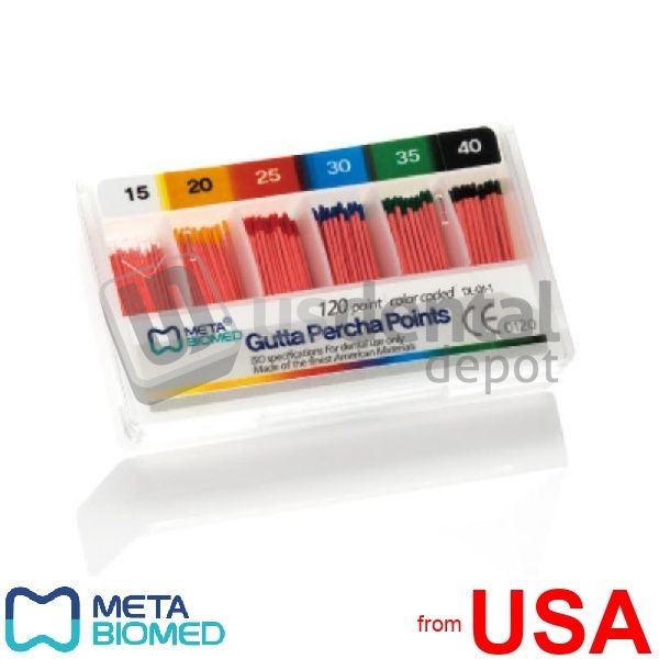 META Gutta Percha Points Color Coded Spill Proof #45-80- 120pk #1100-458 107610