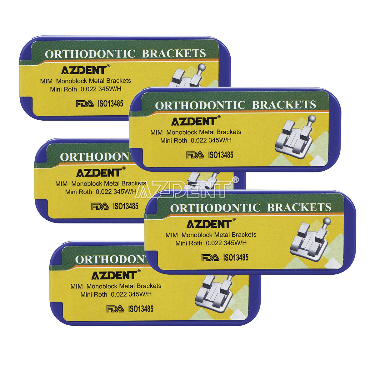 AZDENT Dental Orthodontic Bracket Braces MIM/Split mini Roth.022 345with hook