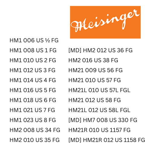 Meisinger FG Bur 1/2, 1 ~8, 34 ~ 36, 38, 56 ~ 58, 330, 1157, 1158 FGL 57L, 58L