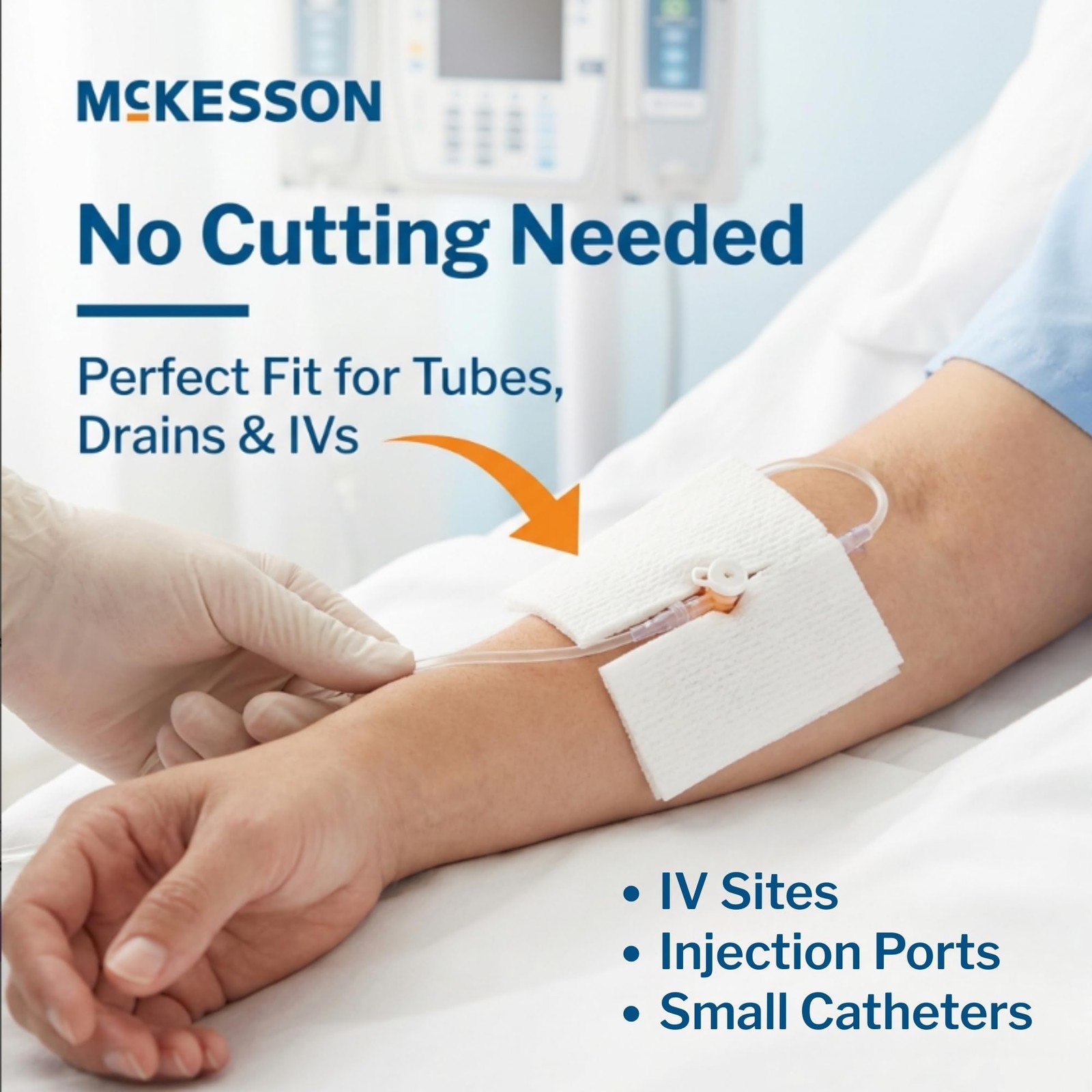 McKesson Performance Plus Gauze Split Iv Sponge 6Ply Sterile 2X2 – Box of 35 –