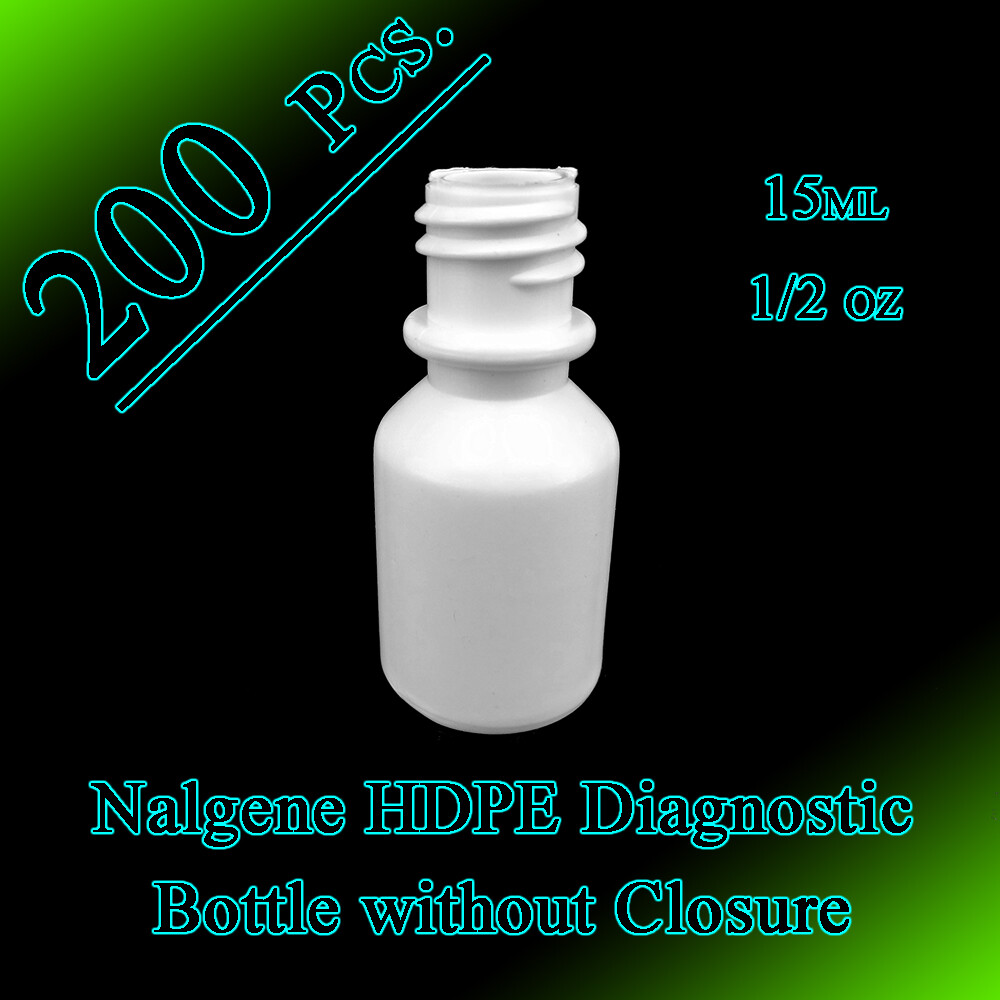 200pcs 15ml-1/2oz Nalgene HDPE Bottle without Closure Sample, Scientific