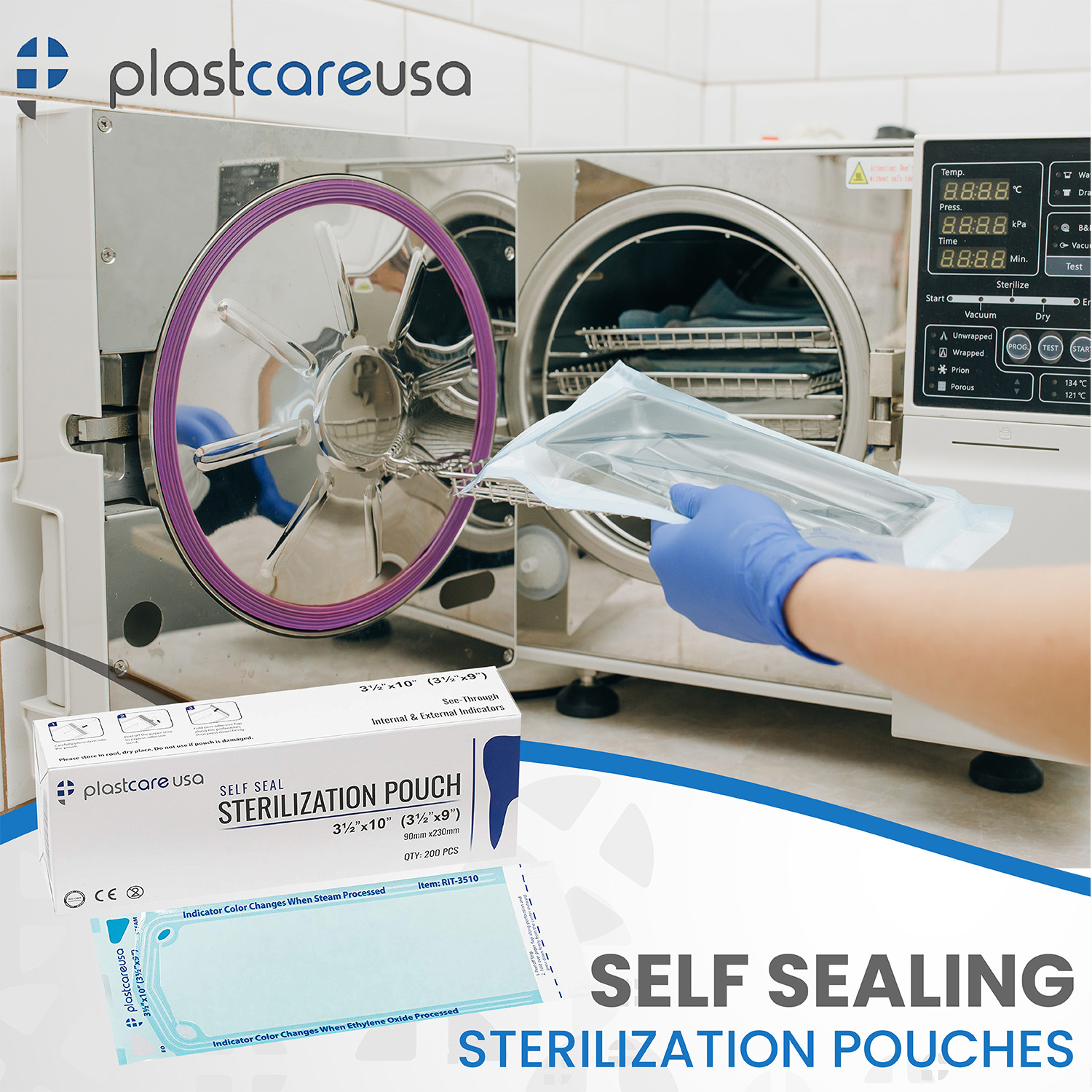 Self Sterilization Pouches Pouch Autoclave, Sterilizer Bags Dental Tattoo Nail