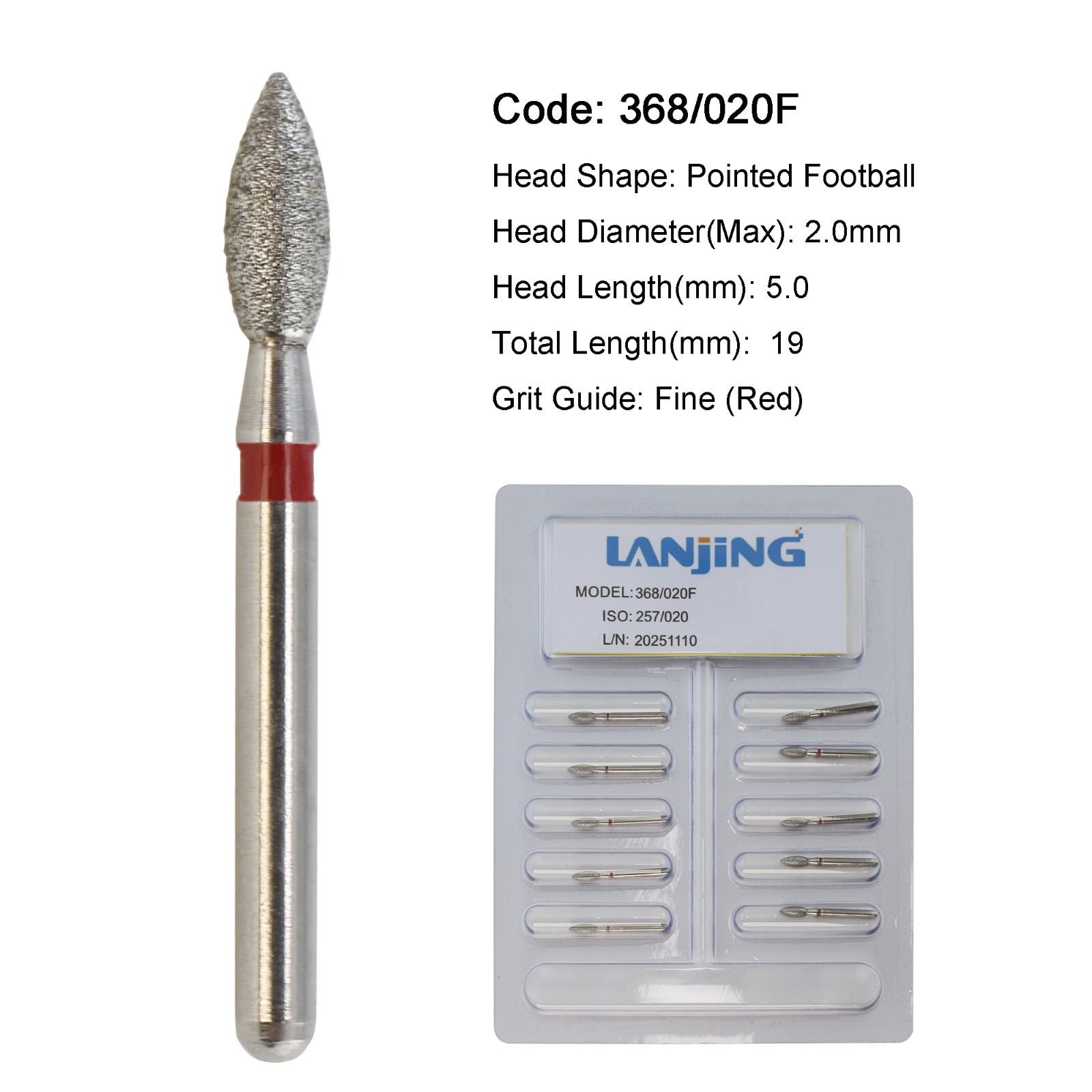 Dental Burs Diamond Egg Football FG Pear Round End Taper Cylinder High Speed 830