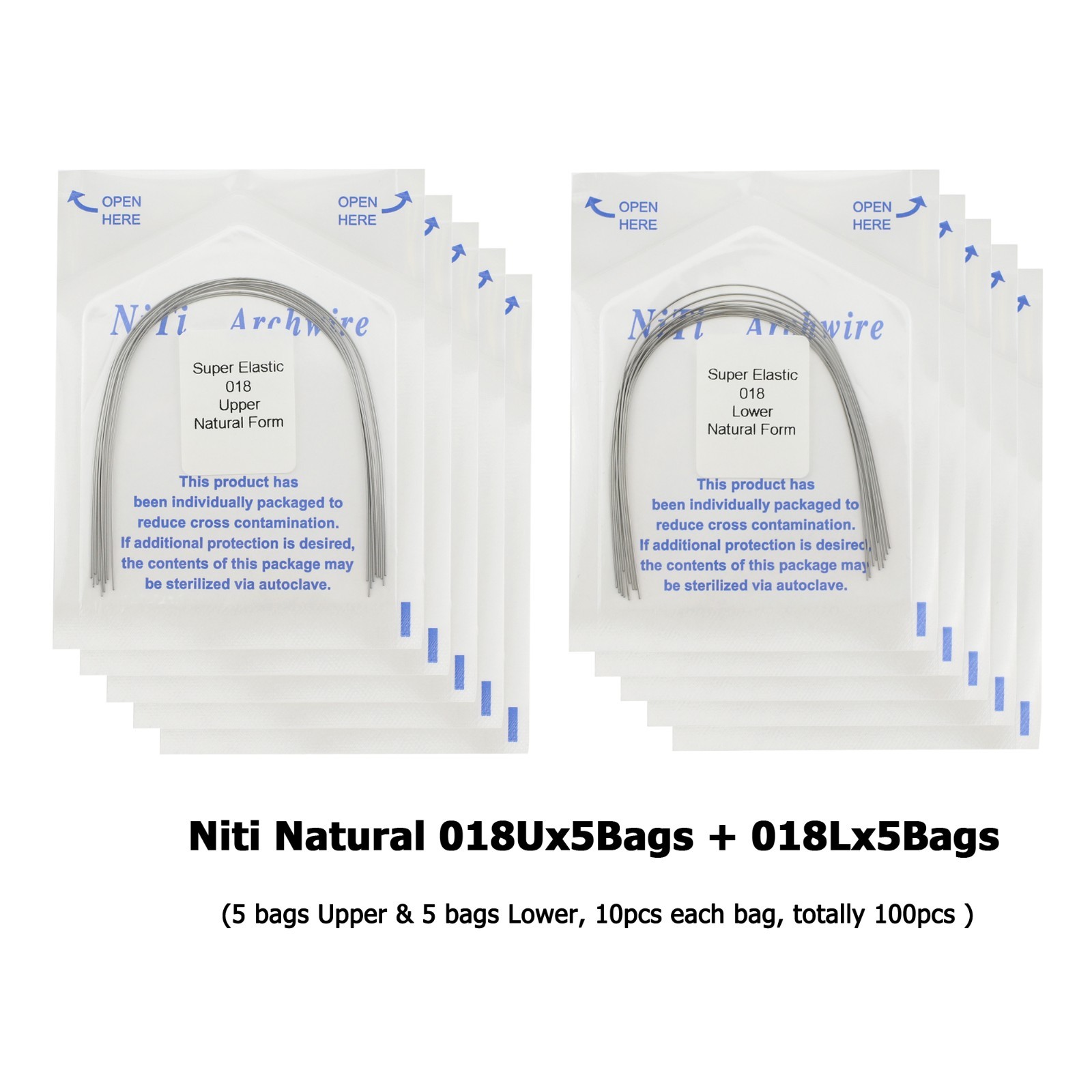 Dental Orthodontic Niti Arch Wire Ovoid Natural Form Round Rectangular 016 16×22