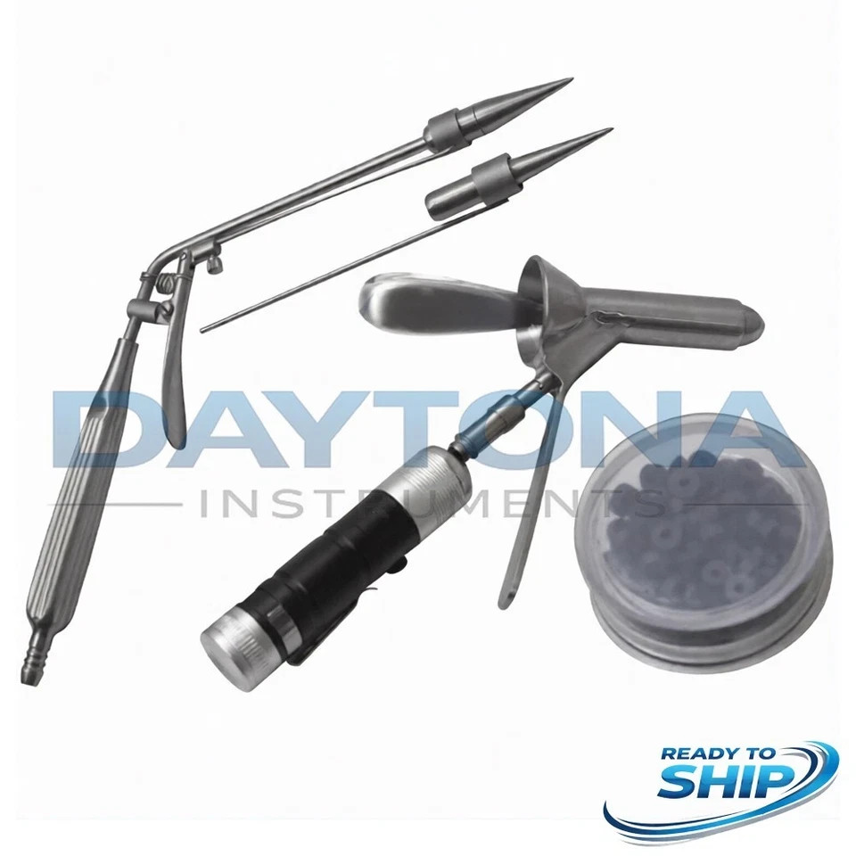 Hemorrhoid Suction Ligator Proctoscope Rectal Anoscope + Surgical Latex Rings