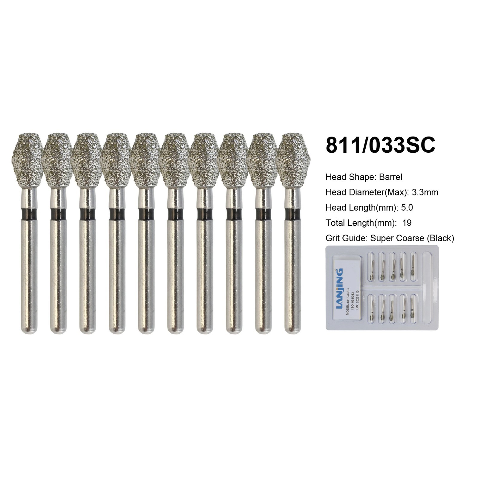Diamond Burs Dental Zirconia Cutter Diamond Bur FG Football Round End Taper Pear
