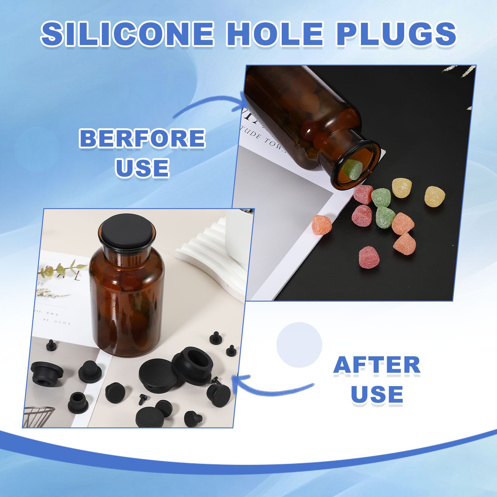 15 Pcs t Shaped Solid Silicone Stopper, Dia 14 Mm/0.55 Inch Rubber Hole Plugs