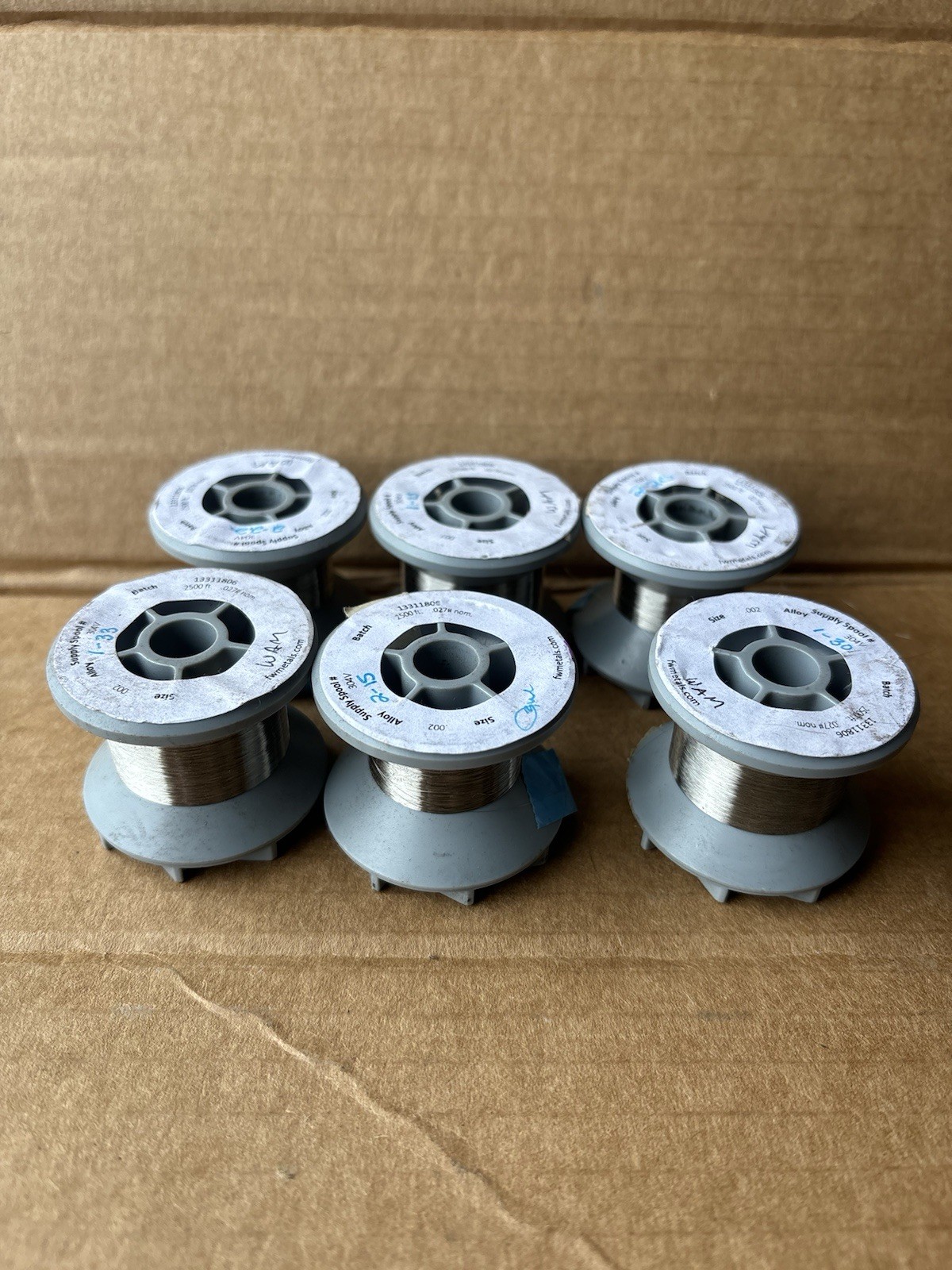 FORT WAYNE METALS ROLLED FLAT WIRE (SIZE 0.02×0.04) Lot (6) Used P/N: RW0020A173