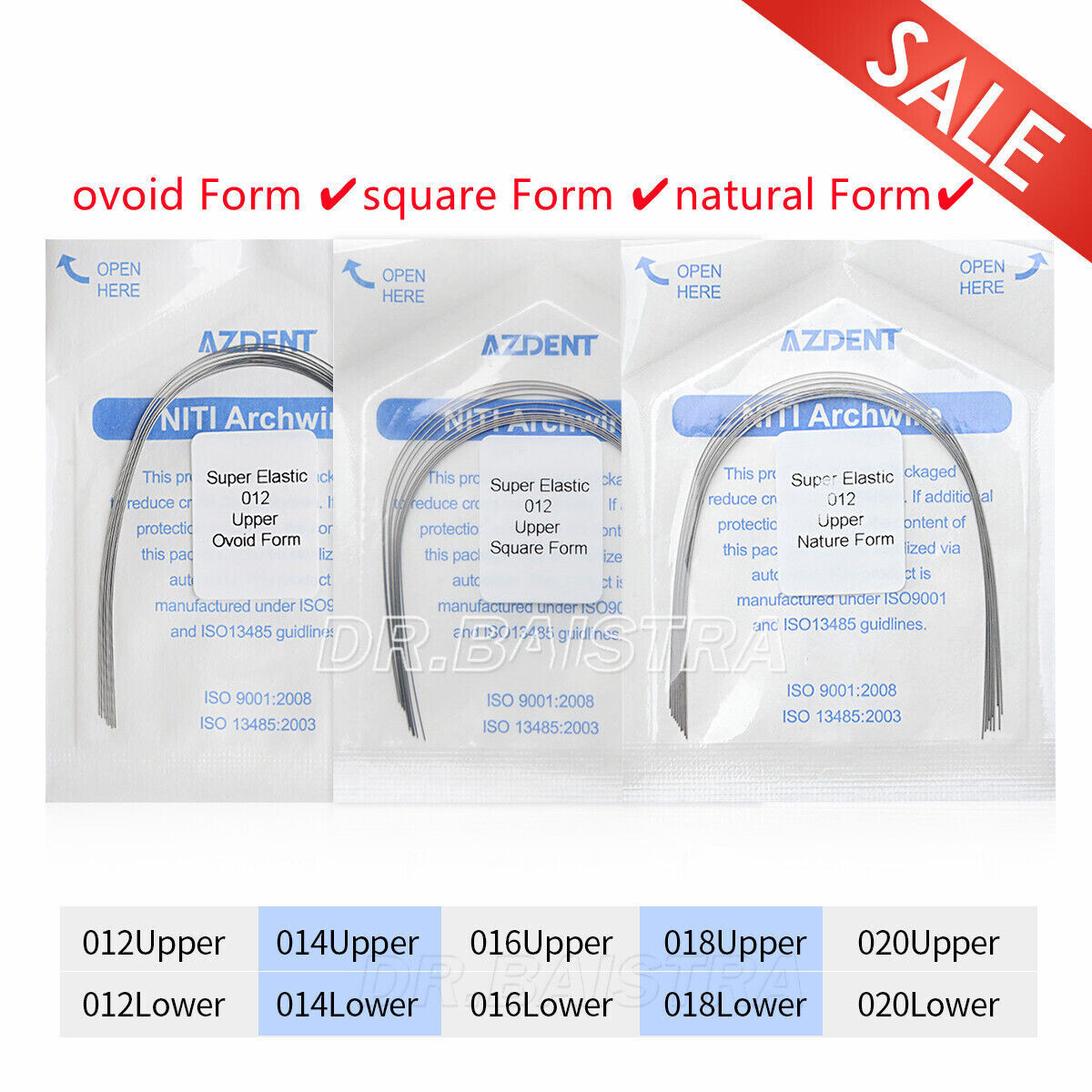 AZDENT Dental Orthodontic Super Elastic NITI Arch Wire Round Ovoid/Square/Nature