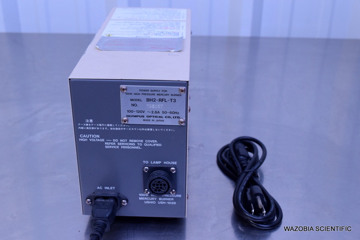 OLYMPUS MICROSCOPE BH2-RFL-T3 POWER SUPPLY FOR 100W HIGH PRESSURE MERCURY BURNER