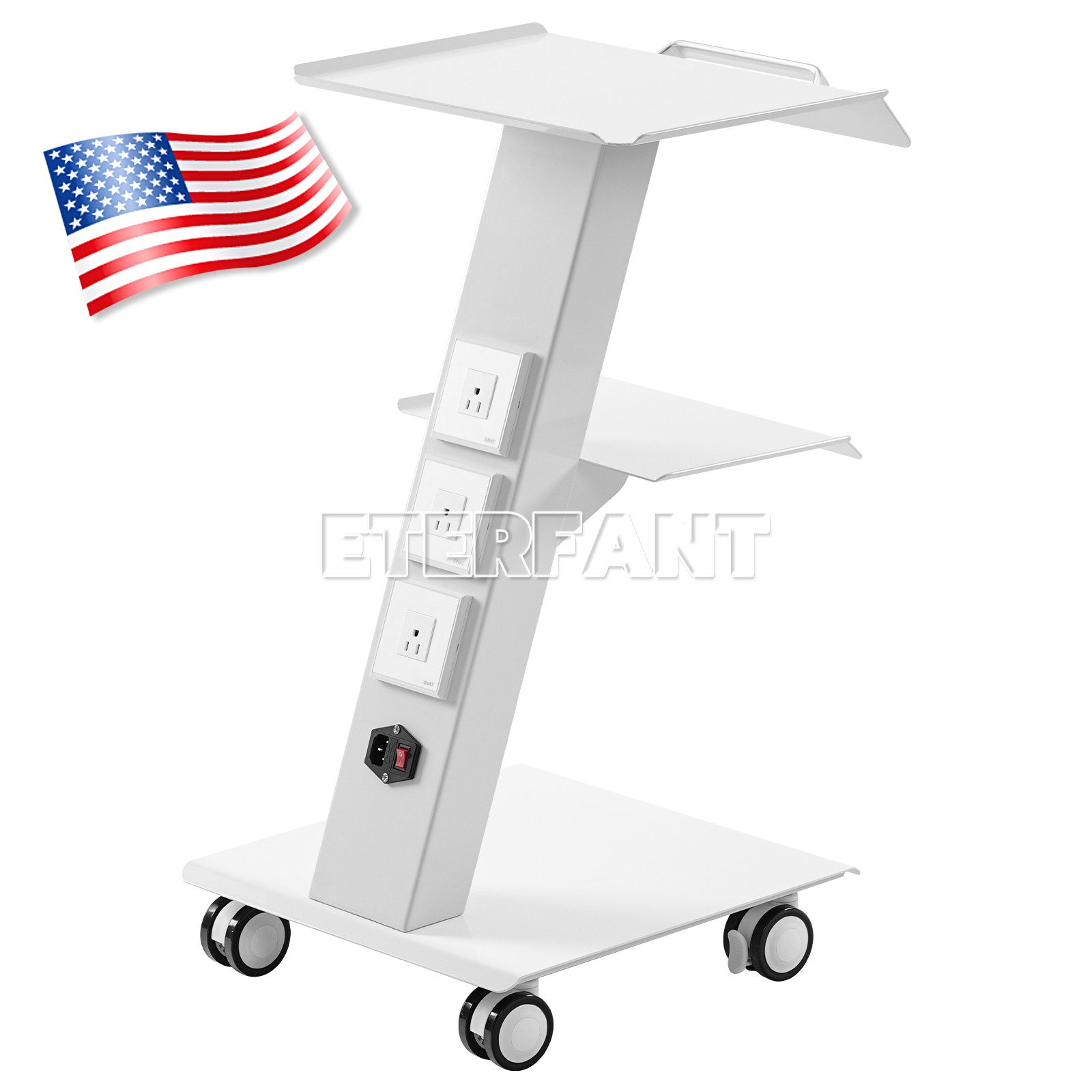 Dental Medical 3 Layer Mobile Trolley Cart/4 Drawer Storage Cabinet Rolling Cart