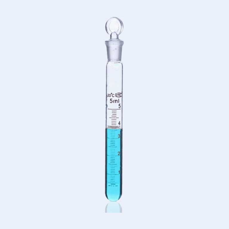 10 Pcs 5ml Clear Scaled Glass Tube with Stopper Chemistry Laboratory Glassware