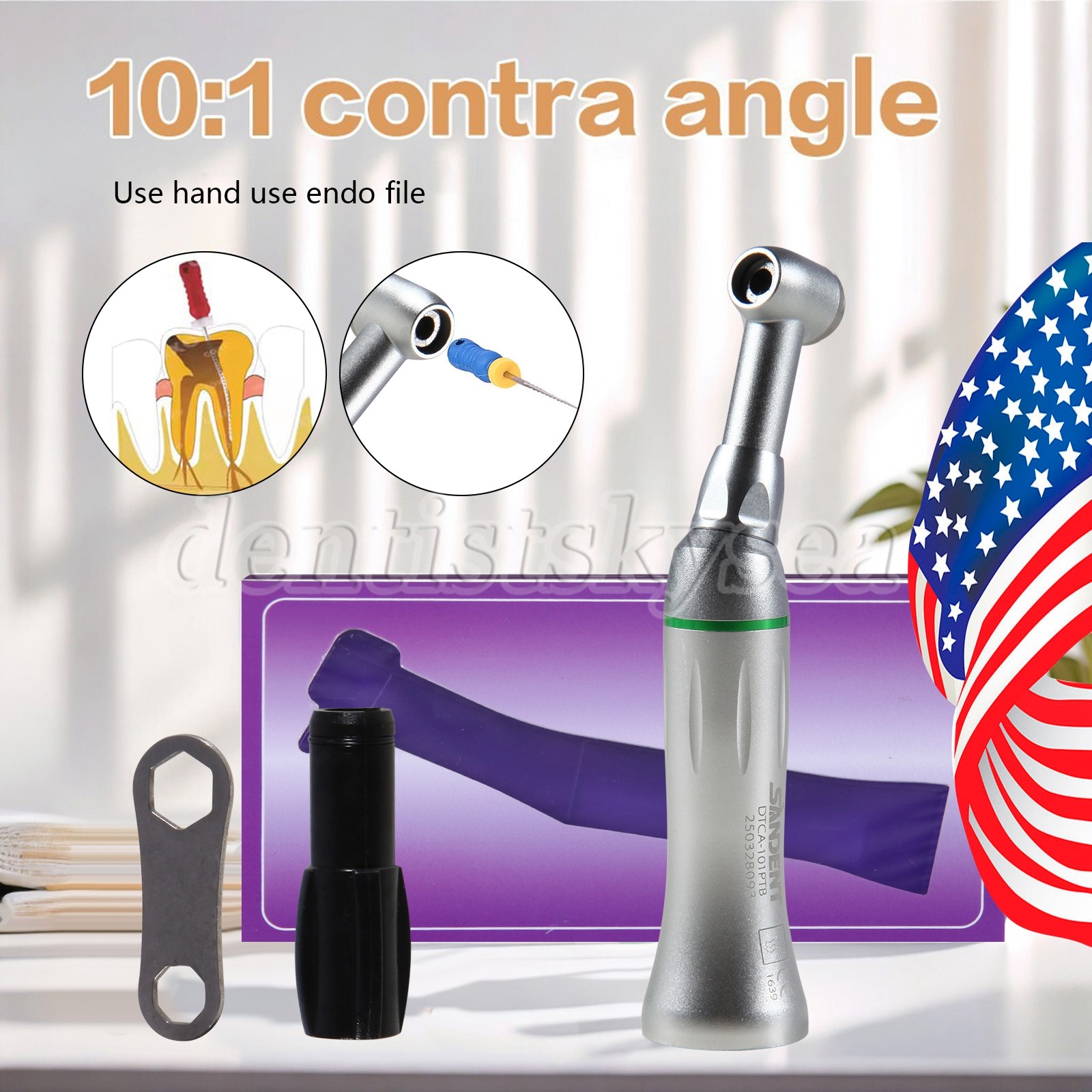 11X SANDENT Turbine Dental Fast High Speed Handpiece 4 Hole Clean Head USA