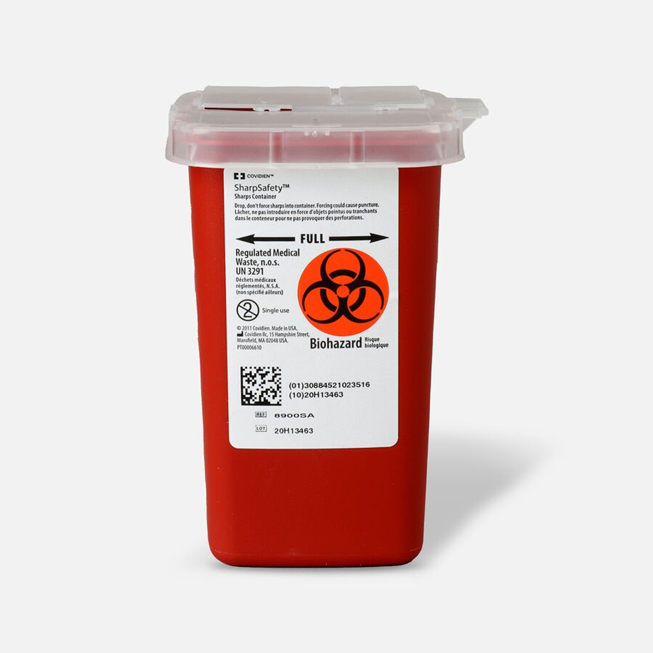 Covidien 8900SA Sharps Container Waste Disposal 1 Quarts / 32oz – RED 2PCS