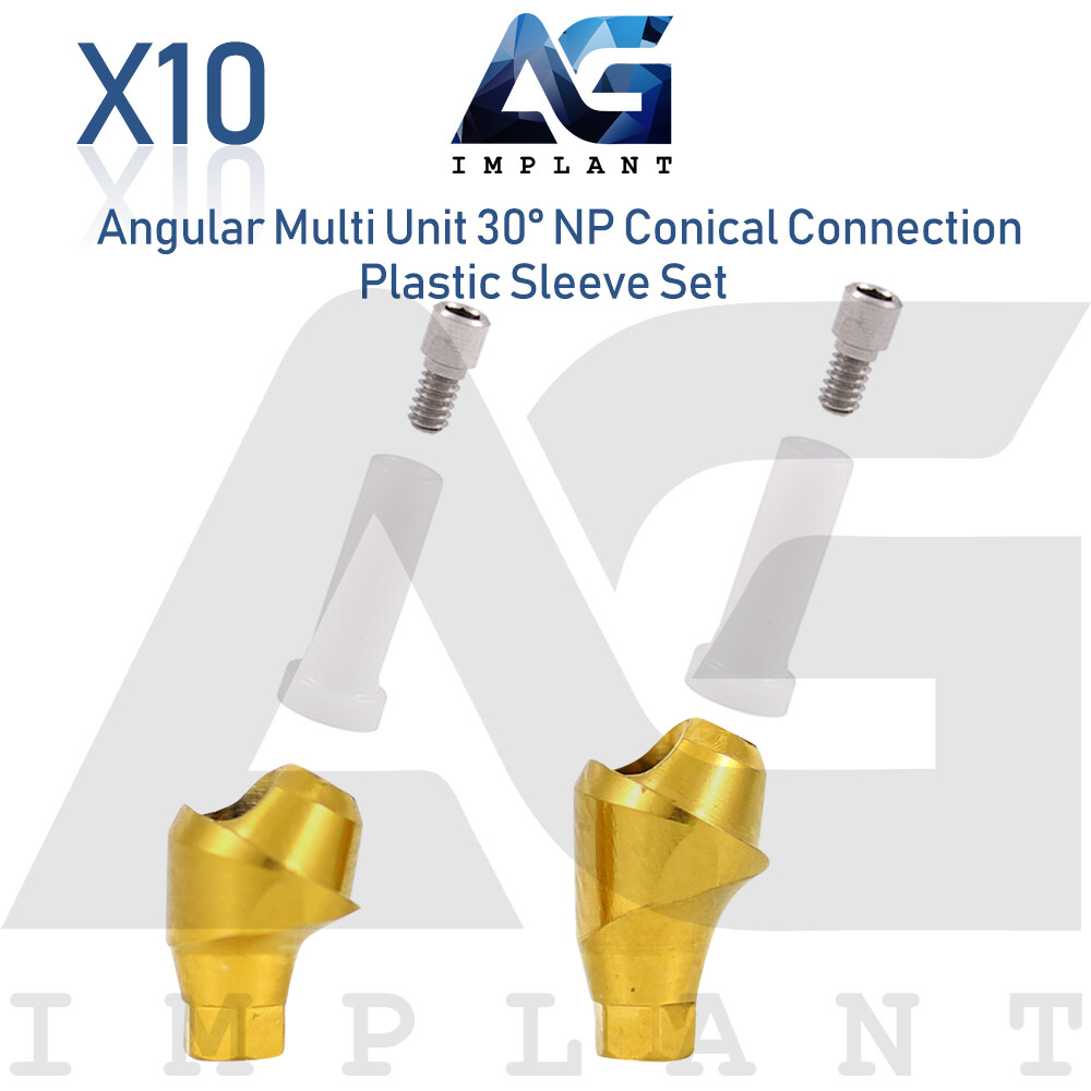 10 Angular Multi Unit Abutment 30° Conical Connection NP Plastic Set