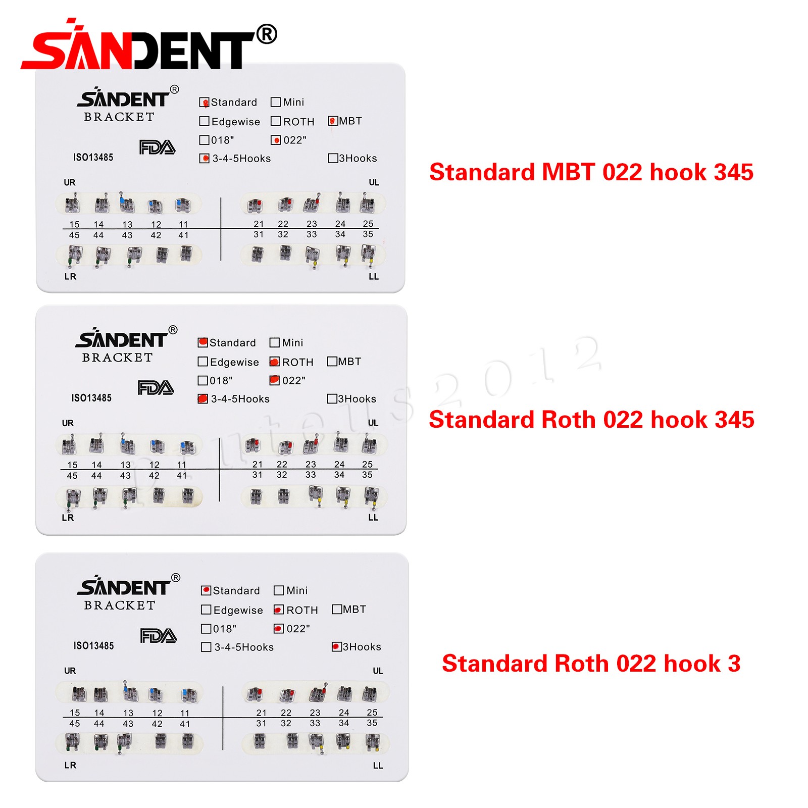 Dental Orthodontic Braces Brackets Mini Roth.022 Hook345/Arch Wire Nature CE