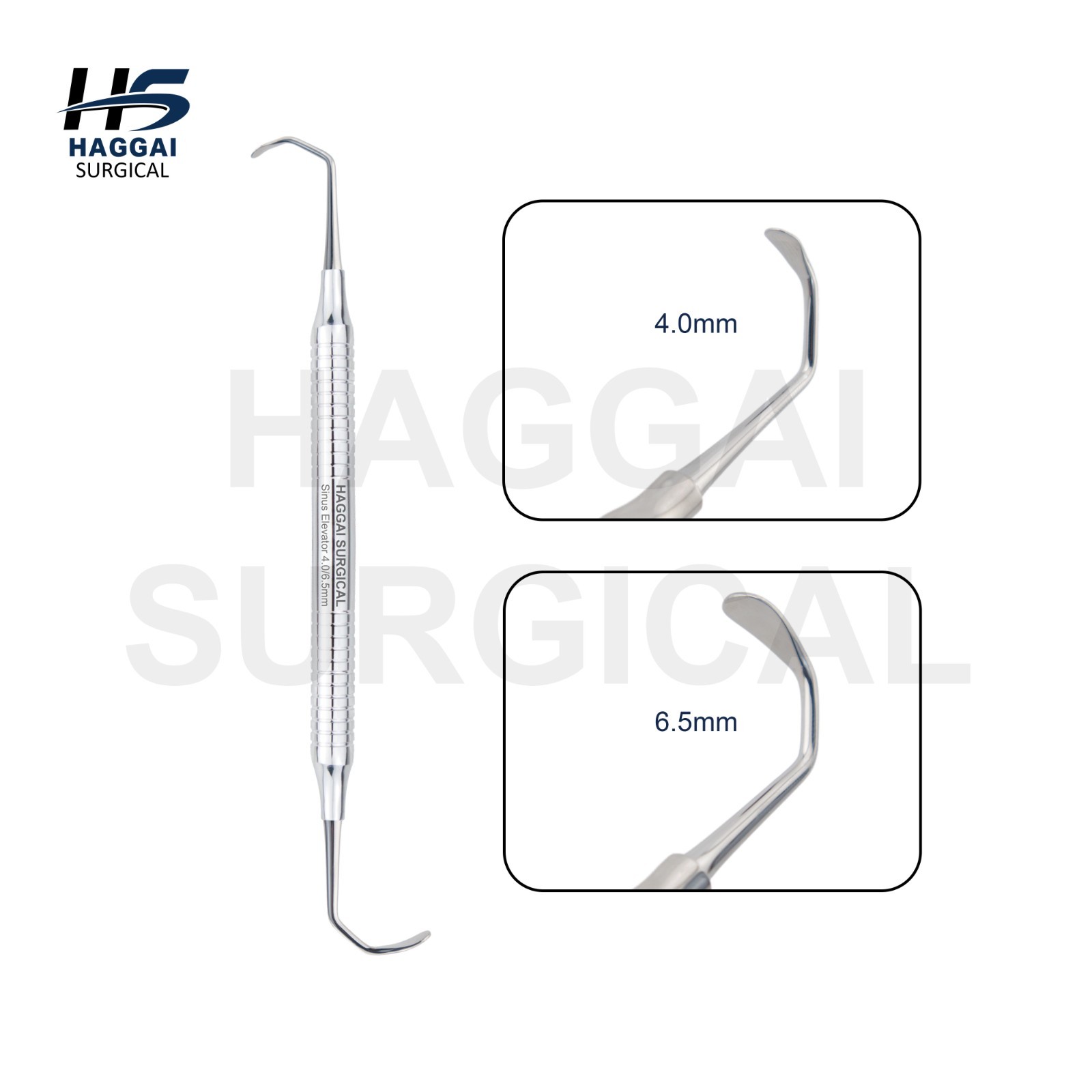 Sinus Elevator 4.0mm/6.5mm Double Ended Stainless Steel Curved Lab Training x 10