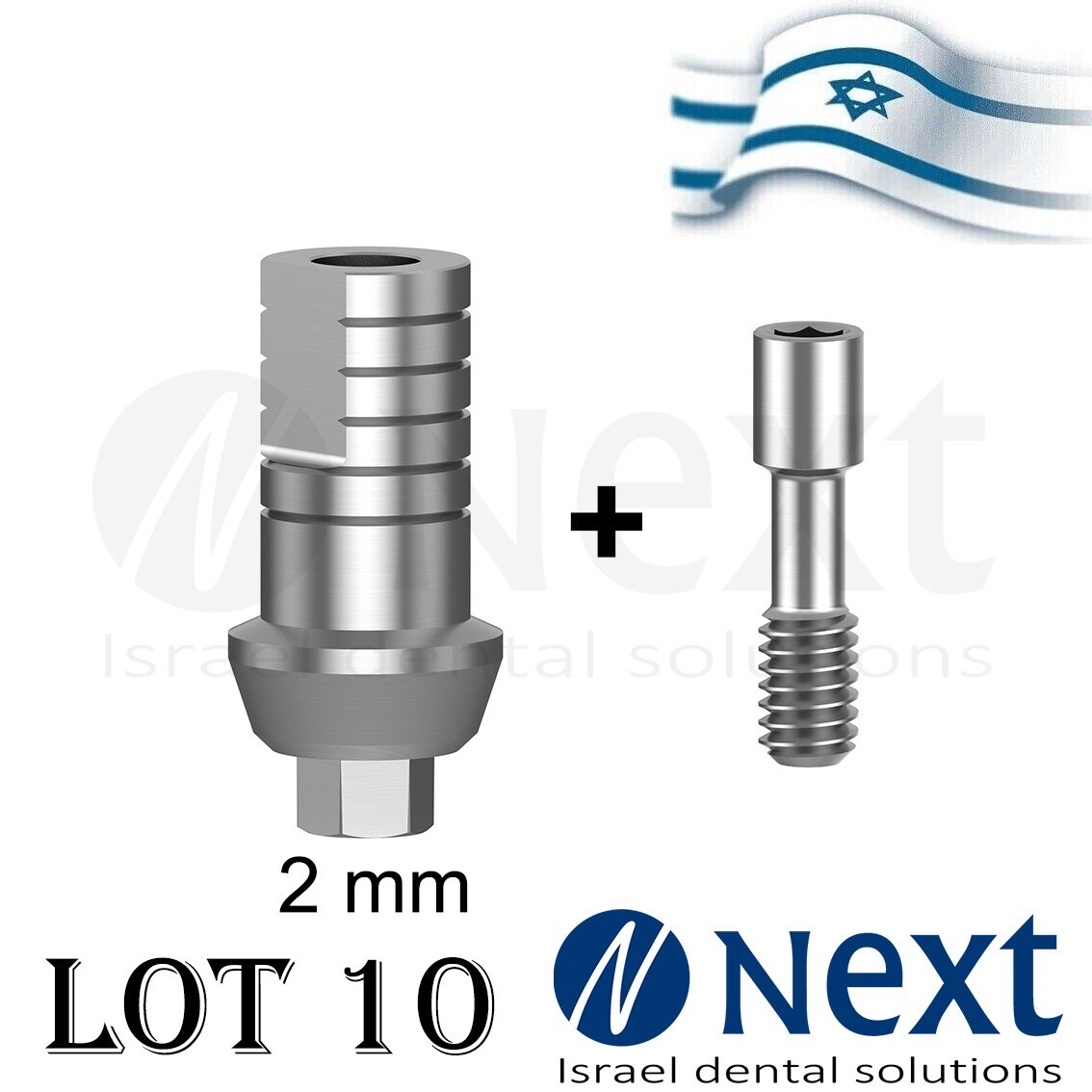 Lotx10 Straight Titanium Abutment Internal Hex wide Ø5.5 mm shoulder 2 mm