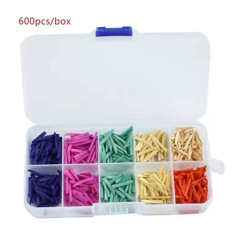 600Pcs/Box Dental Wood Wedges Wooden Disposable Material for Teeth Restoration