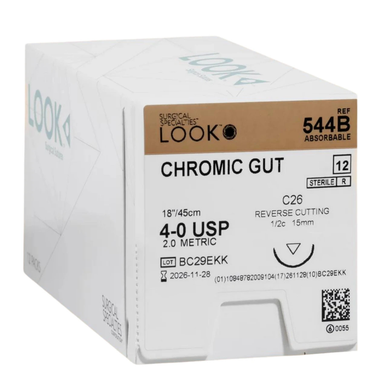 544B Sutures Chromic Gut C26/4-0 USP/18″ SALE !!!