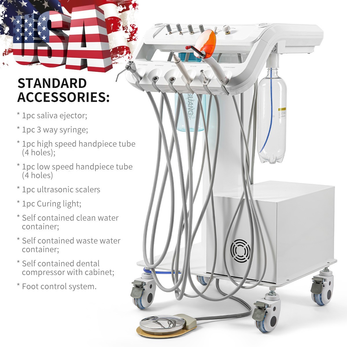 Unidad Dental Portátil Compresor de Aire/ Autoclave de Esterilización Médica de