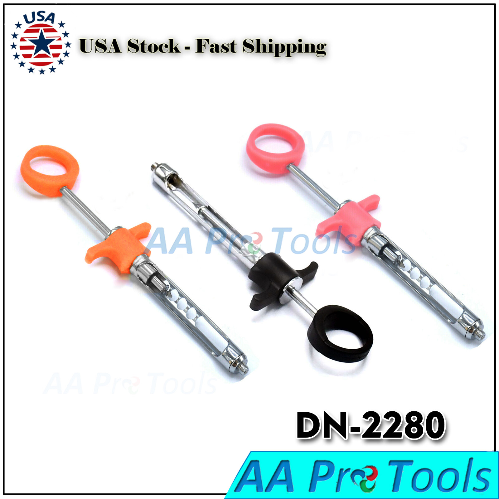 Pink+Black+Orange 3x Dental Self-Aspirating Syringe 1.8ml Auto Passive DN-2280