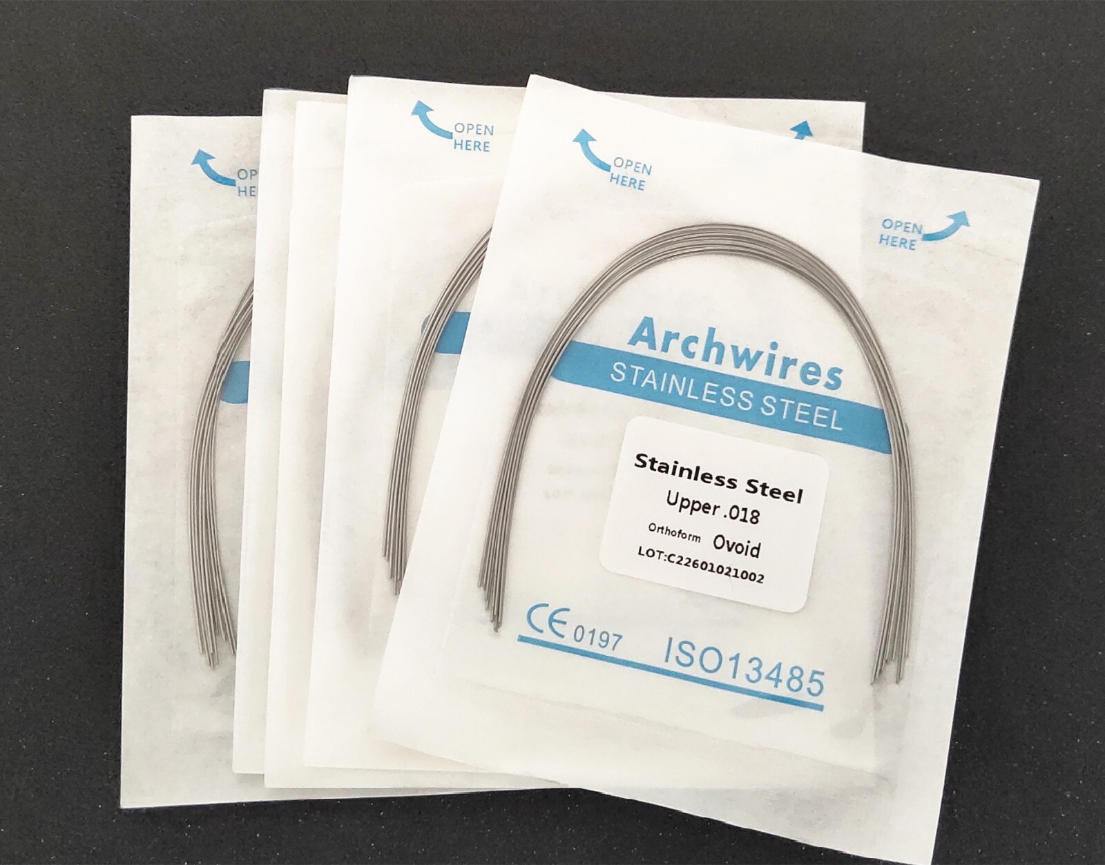 20Packs Dental Super Elastic NITI/Stainless Steel Arch Wires Round Ovoid Arcs