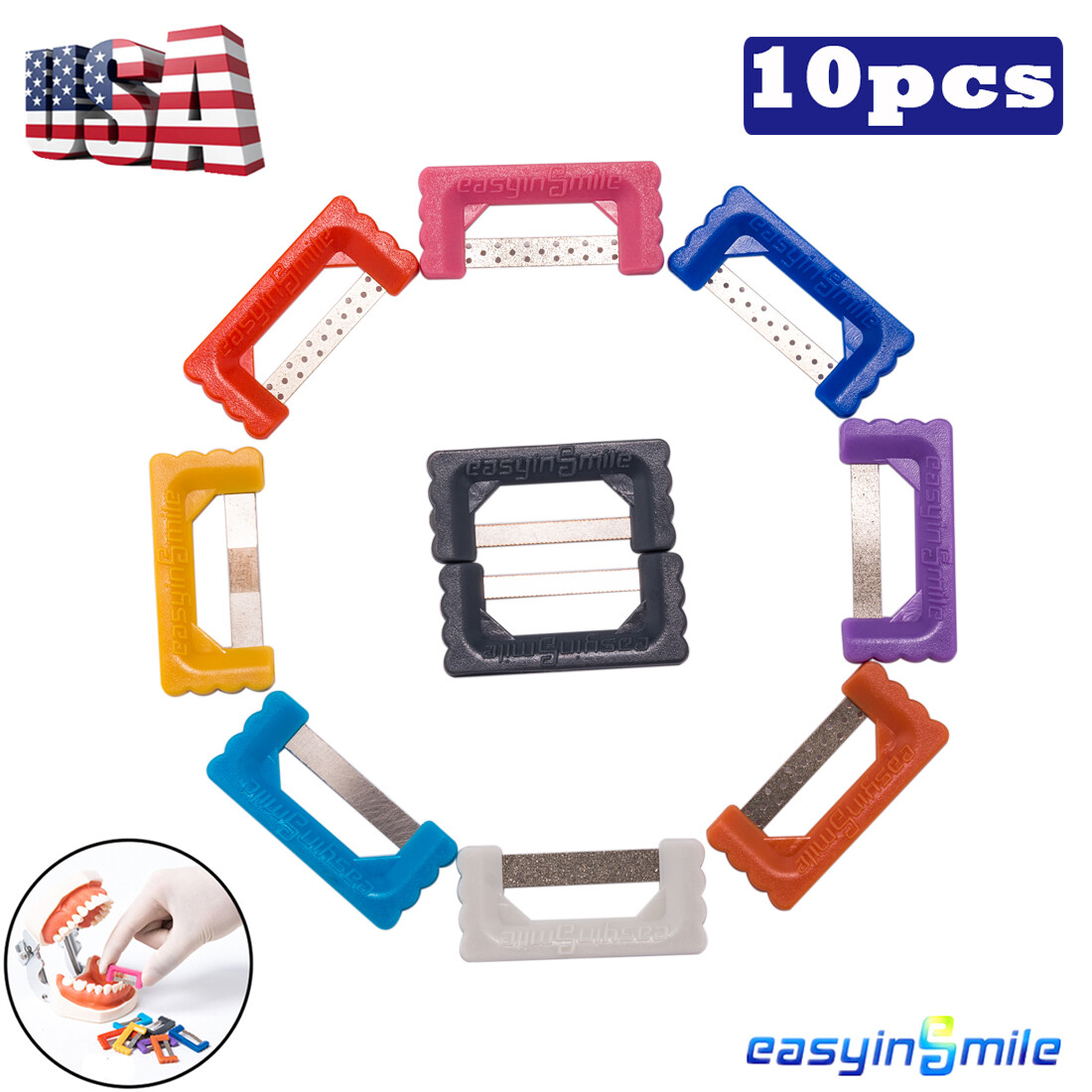 Easyinsmile Dental IPR Strip Ortho Interproximal Reduction Enamel Strip Kit 10pc