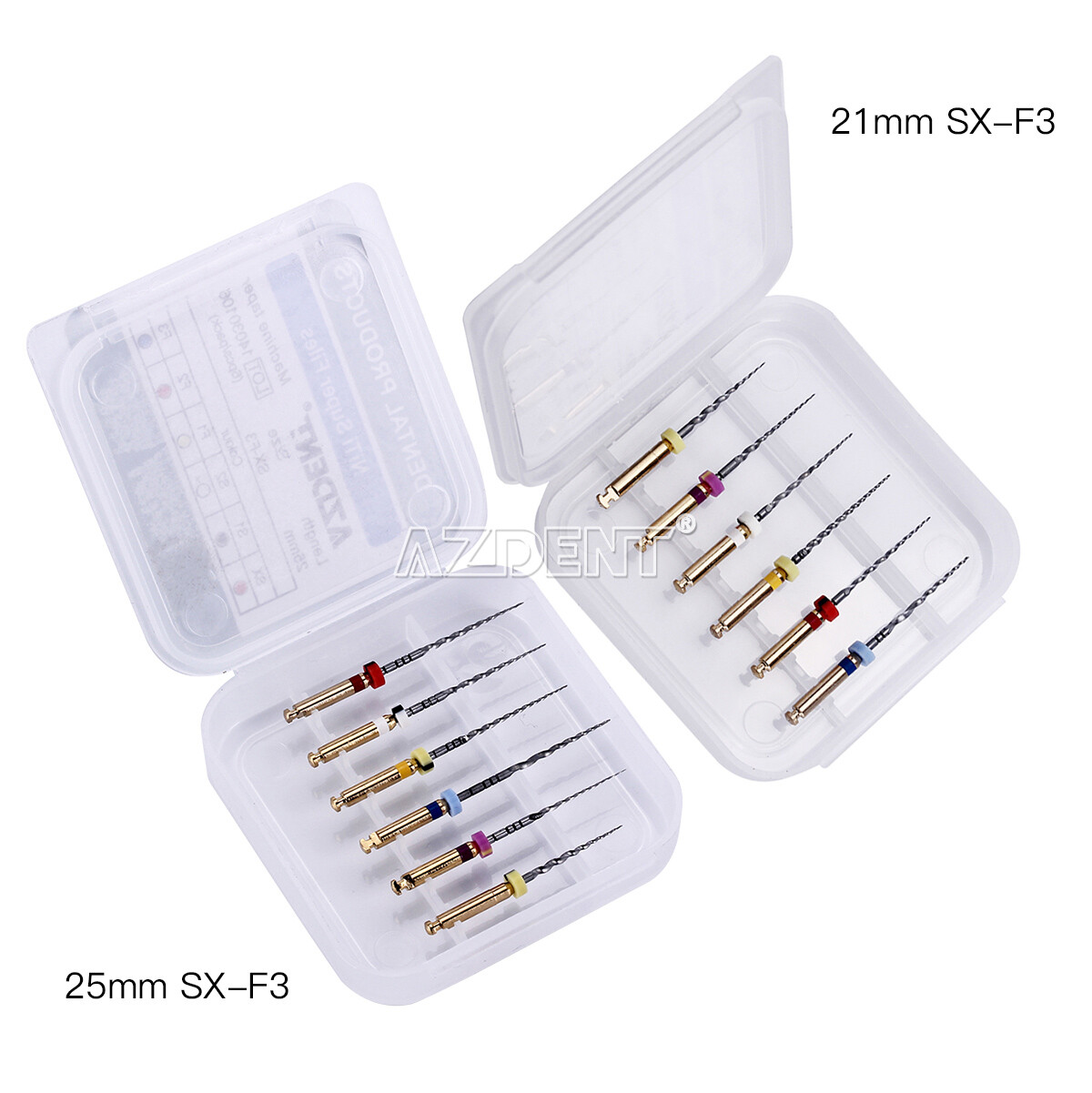 AZDENT Dental Endo Root Canal NiTi Super Rotary Files Engine Use SX-F3 25mm/21mm